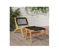 Chaise de Jardin et Repose-pieds Siège de Terrasse Meuble de Jardin Siège de Balcon Patio Meuble d'Extérieur Bois 319155