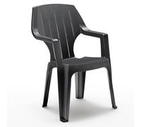 Chaise de jardin extérieur Fauteuil de jardin en plastique anthracite 28.4