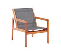 Chaise de jardin Gris Bois d'eucalyptus solide et textilène