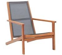 Chaise De Jardin Gris Bois D'eucalyptus Solide Et Textilène Gris