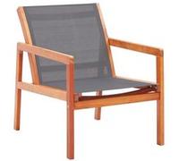 Vidaxl Chaise De Jardin Gris Bois D'eucalyptus Solide Et Textilène Gris