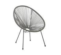Beliani - Fauteuil Spaghetti - Acapulco II - en Rotin PE et Acier, Gris Foncé et