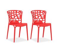 Chaise de jardin - HOMESTYLE4U - 4251285384989 - Rouge - Lot de 2 - 47x83x47 cm