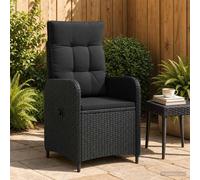 vidaXL Chaise de jardin inclinable – Polyrotin, coussin, dossier réglable – Marron/crème