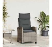 Vidaxl Chaise De Jardin Inclinable Avec Table D'appoint Gris Polyrotin