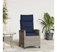 Chaise de jardin inclinable avec table d appoint gris polyrotin Gris G