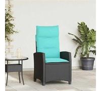 Vidaxl Chaise De Jardin Inclinable Avec Table D'appoint Noir Polyrotin