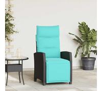 Chaise de jardin inclinable avec table d'appoint noir polyrotin vidaXL