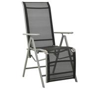 Chaise de Jardin Inclinable Textilène et Aluminium Argenté Fauteuil vidaXL