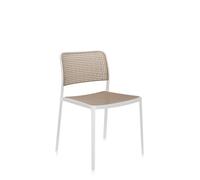 KARTELL set de 2 chaises AUDREY (Structure peinte en blanc / Assise sable - aluminium / polypropylène)