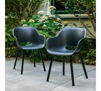 Chaise de jardin Keter avec pieds en métal Noa 2 pcs Graphite