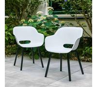 Chaise de jardin Keter avec pieds en métal Noa (lot de 2) blanche
