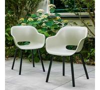 KETER NOA DUO Fauteuil de jardin (lot de 2), pieds en métal, silver sage 17213493