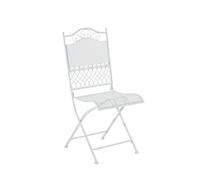 Chaise de Jardin Kiran Pliante en Fer Forgé - Chaise de Terrasse ou Balcon - Hauteur de l'Assise: 45 cm Fauteuil de Jardin Pliable Confortable - Couleur:, Couleur:Blanc