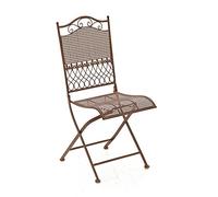 Chaise de Jardin Kiran Pliante en Fer Forgé - Chaise de Terrasse ou Balcon - Hauteur de l'Assise: 45 cm Fauteuil de Jardin Pliable Confortable - Couleur:, Couleur:Marron Antique