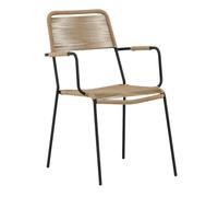Chaise de Jardin "Lindos" 85cm Naturel & Noir
