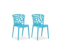 Chaise de jardin lot 2 chaises bleues