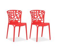Chaise de jardin lot 2 chaises rouges