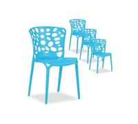 Chaise de jardin lot 4 chaises bleues