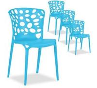 Chaise de jardin lot 4 chaises bleues