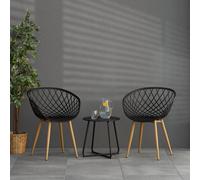 Chaise de jardin avec accoudoirs Noir Plastique Beige G