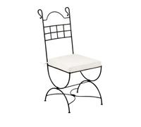 Chaise Eisenstuhl Segovia, Main Forgée, Chaise de Jardin Méditerranéenne, Noir