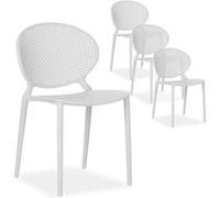Chaise de jardin moderne lot 4 chaises gris Gris G