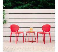 Chaise de jardin Moderne Lot de 4 Rouge Chaises design Plastique Chaises exterieur Chaises empilable Chaise de cuisine