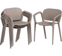 Chaise de jardin Outsunny Set de 4 chaises de jardin en plastique résistant aux intempéries Chaise empilable