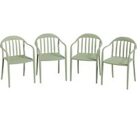 Chaise de jardin Outsunny Set de 4 chaises de jardin en plastique résistant aux intempéries Chaise empilable