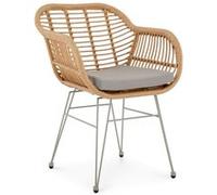 Chaise de jardin PARAMO, imitation rotin - Brun et gris G