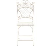Chaise De Jardin Pliable En Métal Crème Antique Beige