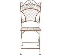 Chaise De Jardin Pliable En Métal Marron Antique Marron