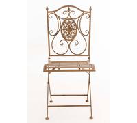 Chaise De Jardin Pliable En Métal Marron Antique Marron