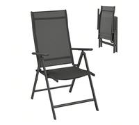 Chaise de Jardin Pliable, Siège d'Extérieur, Cadre en Métal, Dossier Réglable sur 8 Positions, Capacité de Charge 150 kg, Noir À propos de cet article[Dossier réglable en 8 angles] D'un confort impres