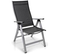 Chaise de jardin pliante Blumfeldt London - 6 positions - assise 45 x 44 cm - Charge max. 120 kg - Argent