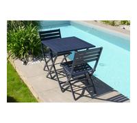 Chaise de jardin pliante MARIUS en aluminium bleu nuit DCB Garden