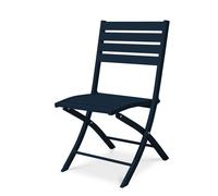 Chaise de jardin pliante en aluminium marine - Bleu marine