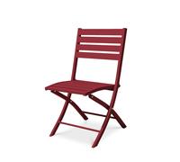 DCB Garden Chaise de jardin pliante en aluminium Marius Rouge carmin