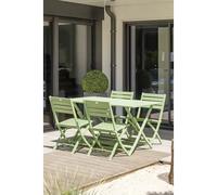 Chaise de jardin pliante en aluminium - Vert lagune - MARIUS