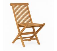 Chaise de jardin pliante en bois de teck massif huilé - ANCOLIE Meubletmoi
