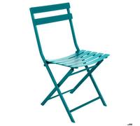 Hespéride - Chaise de Jardin Pliante Greensboro Bleu Canard - Acier Traité Epoxy Traitement - Dim 50 x 42 x 81 cm - Meuble d'Extérieur Pliable
