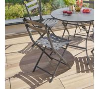 Chaise de jardin pliante GREENSBORO Graphite Acier traité époxy, Traitement antirouille renforcé Hespéride