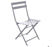 Chaise de jardin pliante ""Greensboro"" gris quartz en acier traité époxy - Hespéride