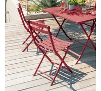 Chaise de jardin pliante GREENSBORO Groseille Acier traité époxy, Traitement antirouille renforcé Hespéride