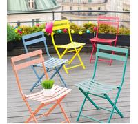 Hespéride - Chaise de Jardin Pliante Greensboro Groseille - Acier Traitement Antirouille Renforcé - Dim 50 x 42 x 81 cm - Meuble d'Extérieur Pliable