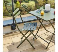 Chaise de jardin pliante ""Greensboro"" vert laurier acier - Hespéride