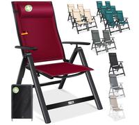 Chaise de jardin pliante - KESSER - Dossier réglable 7 positions - Textilène résistant - Structure aluminium - Pliable