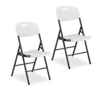 Relaxdays Chaise de jardin pliante en lot de 2