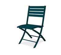 Chaise de jardin pliante MARIUS en aluminium bleu canard DCB Garden